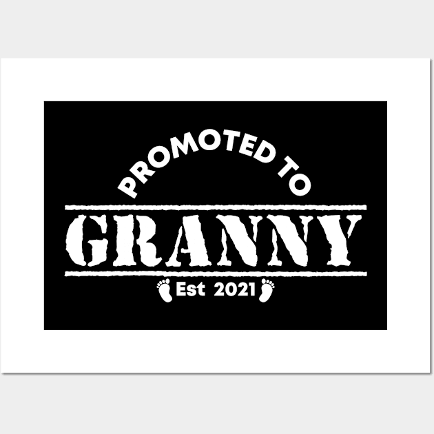 Vintage Promoted to Granny 2021 new Grandmother gift Granny Wall Art by Abko90